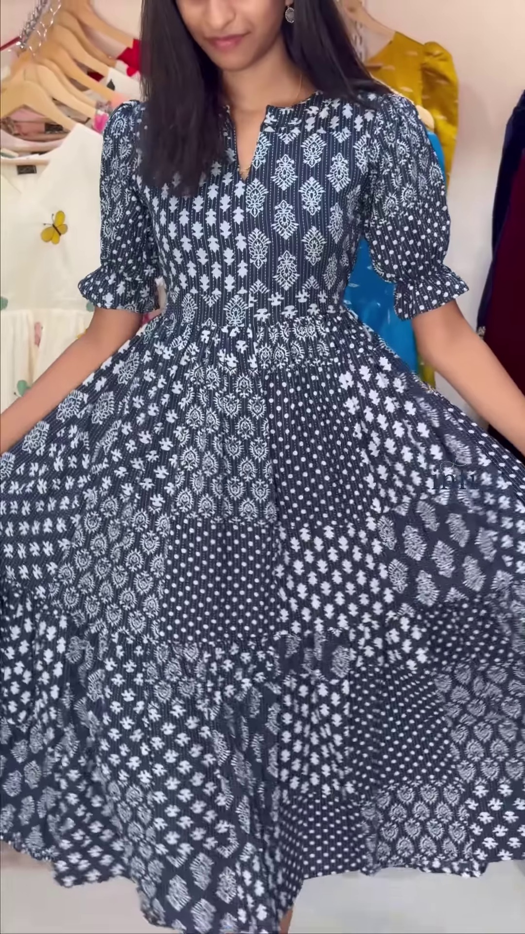 Beige Floral Fit & Flare Midi Dress – Elegant Casualwear for Women - Image 4