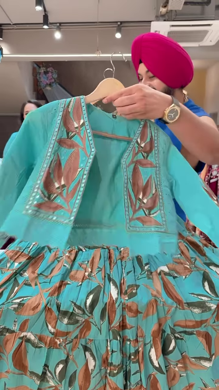 Bright Red Traditional Lehenga-Style Dress with White Floral Embroidery and Matching Jacket - Image 3