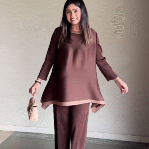 Elegant Women's Co-Ord Set – Loose Fit Top and Straight Pants | Available in 4 Colors