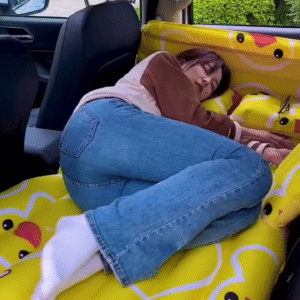 Inflatable Car Mattress with Cute Duck Design – Portable Backseat Bed for Road Trips and Camping