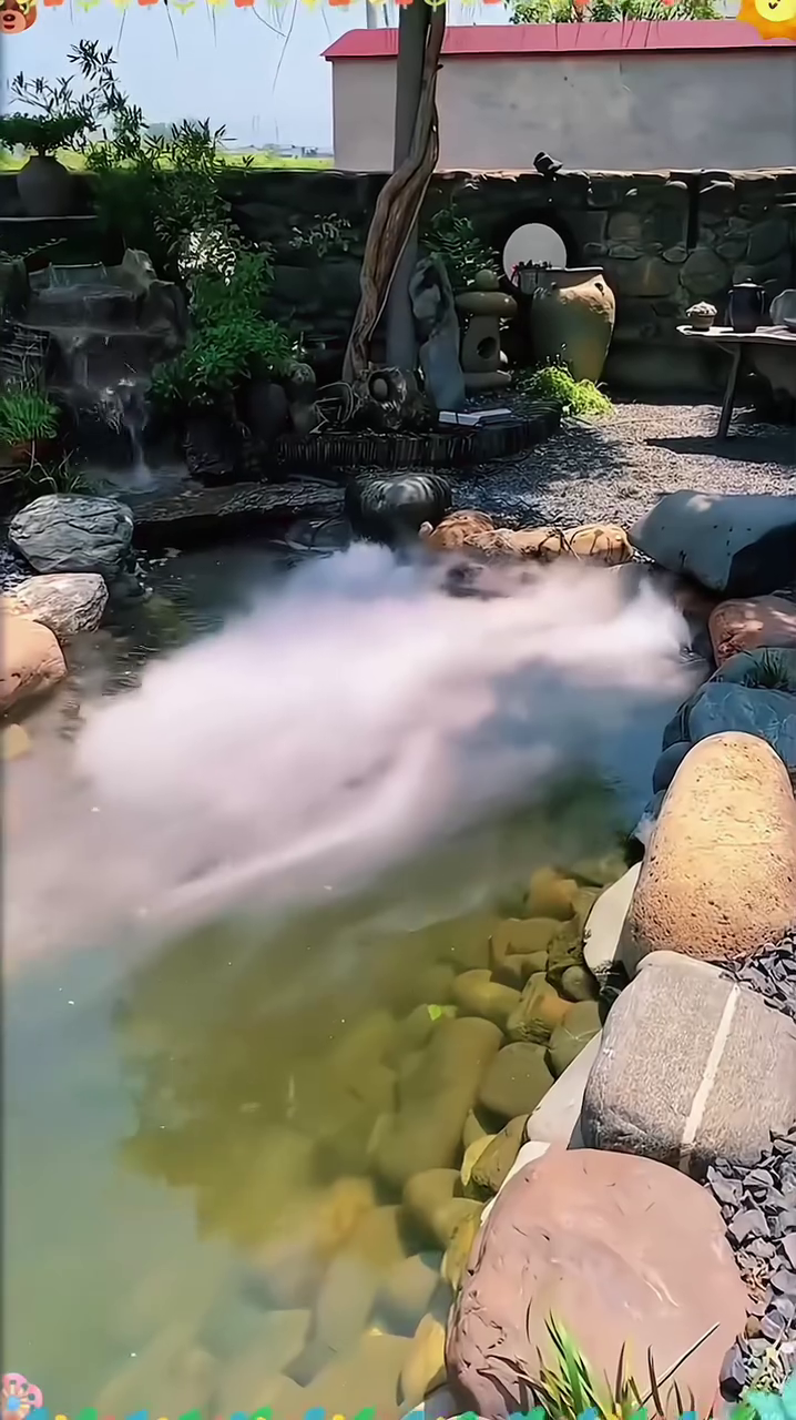 Miniature Zen Garden Fountain with Artificial Plants and Mist Effect - Image 3