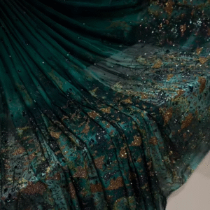 Elegant Emerald Green Ombre Saree with Embellished Border