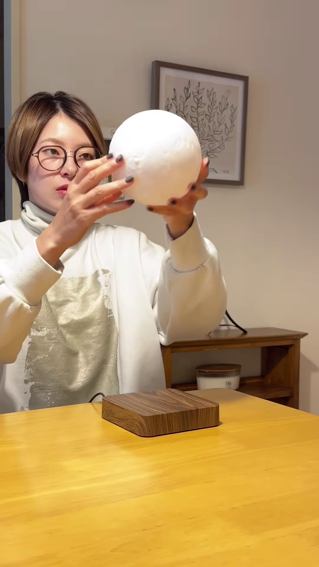 Levitating Moon Lamp with Touch Control and Realistic Lunar Detail - Image 2