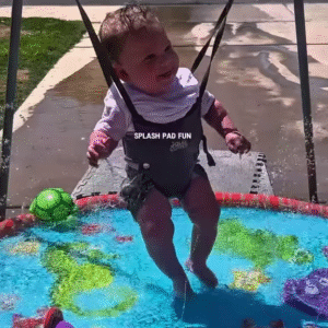 Outdoor Baby Bouncer Swing with Inflatable Water Splash Pad
