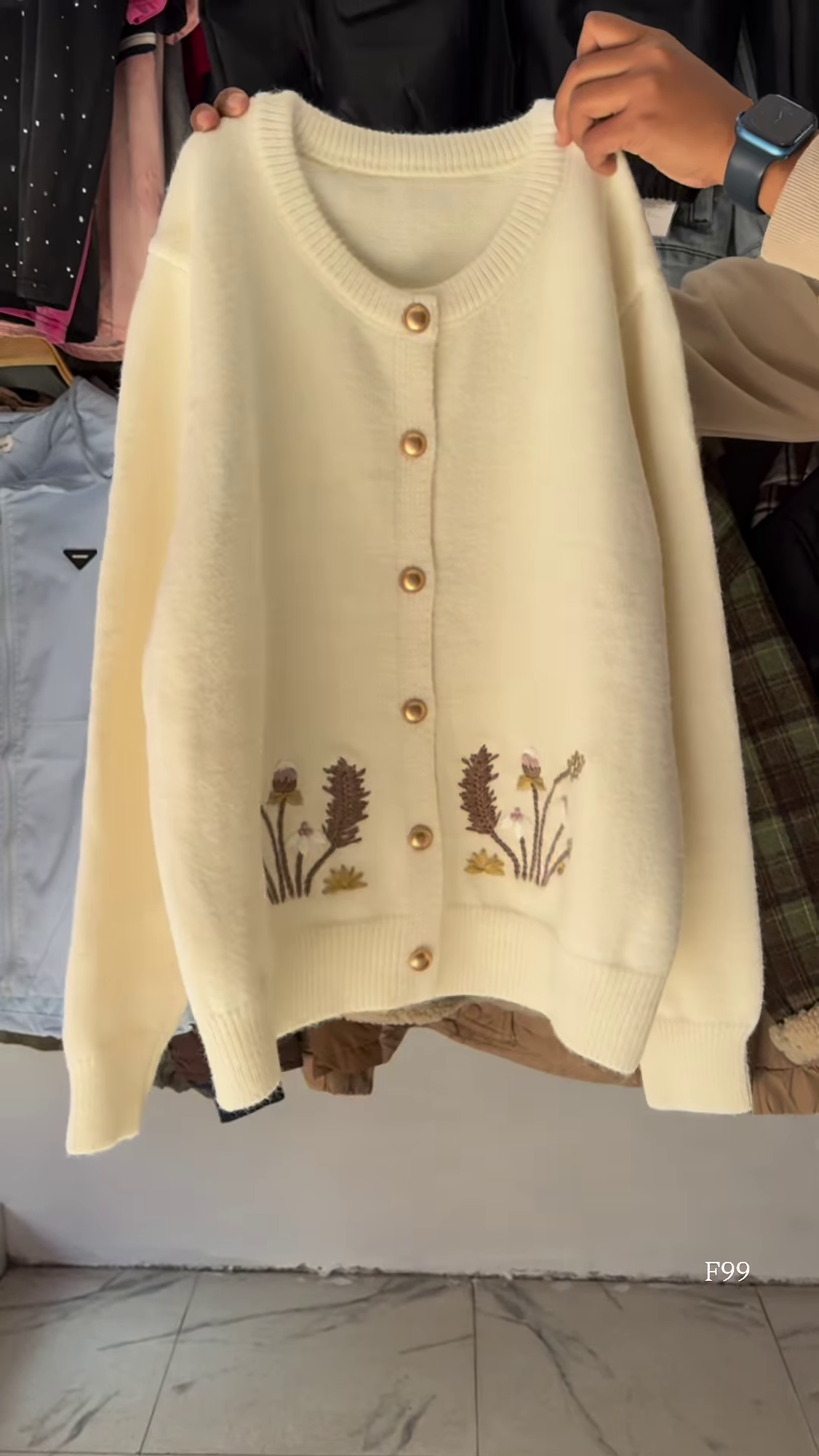 Black Floral Embroidered Button Cardigan β Luxe, Versatile, and Effortlessly Elegant πΌβ¨ - Image 3