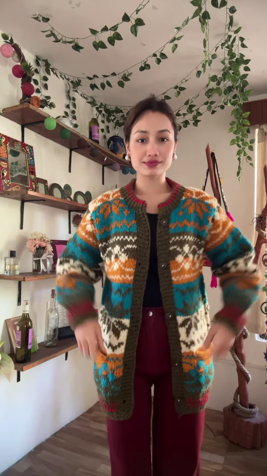 Multicolor Knitted Cardigan & Jogger Set π¨ Boho-Chic Comfortwear - Image 2