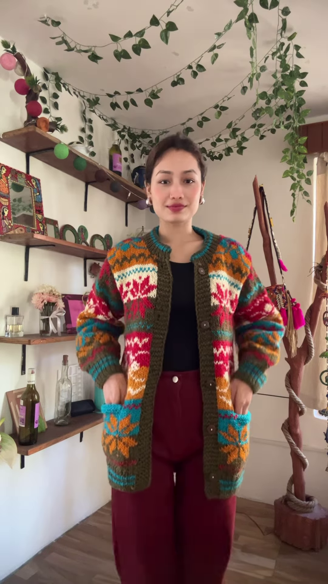 Multicolor Knitted Cardigan & Jogger Set π¨ Boho-Chic Comfortwear - Image 3