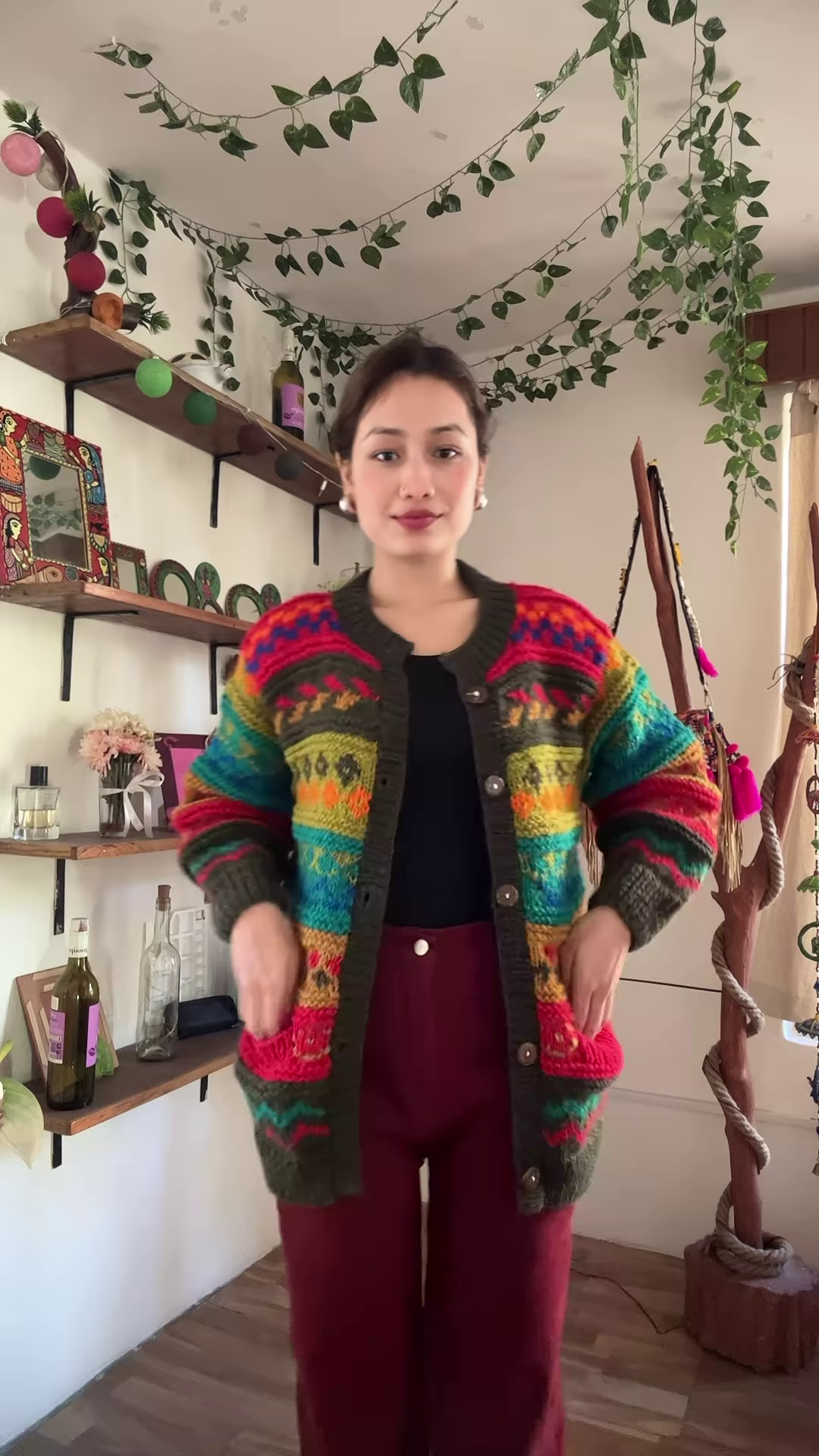 Multicolor Knitted Cardigan & Jogger Set π¨ Boho-Chic Comfortwear
