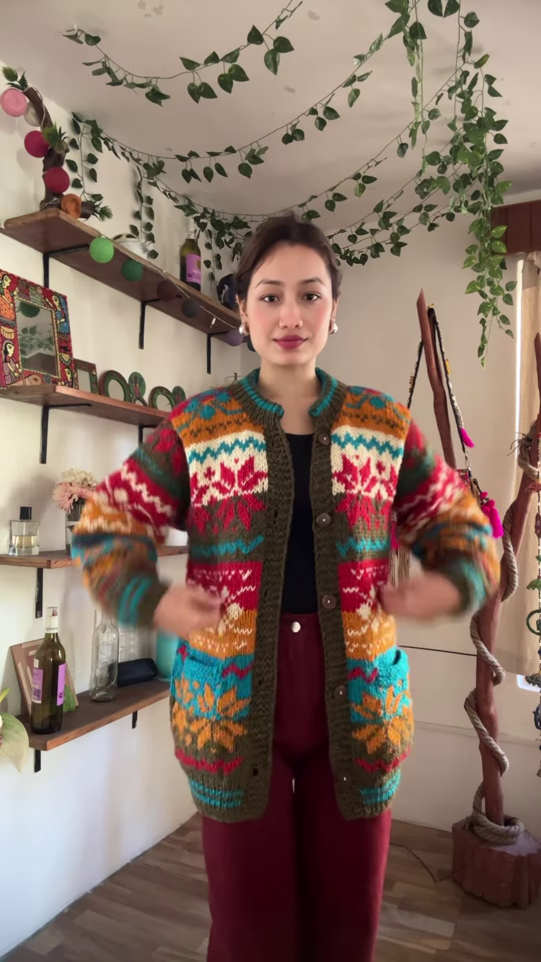 Multicolor Knitted Cardigan & Jogger Set π¨ Boho-Chic Comfortwear - Image 4