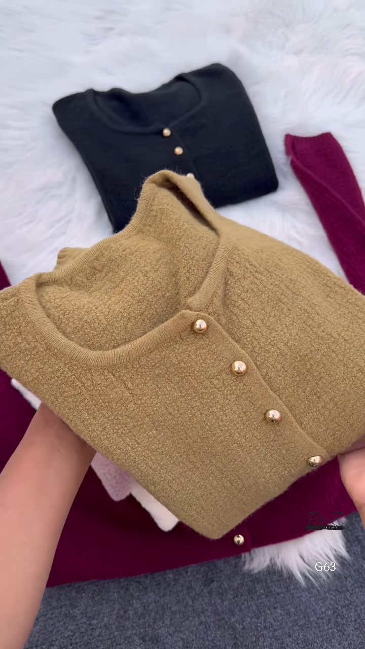 Classic Buttoned Knit Cardigans 🧶 Available in Mustard, Black, Burgundy, Lavender & White - Image 5