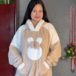 Plush Teddy Embroidery Nightwear Set – Soft, Snuggly Lounge Comfort for All Ages 🧸✨