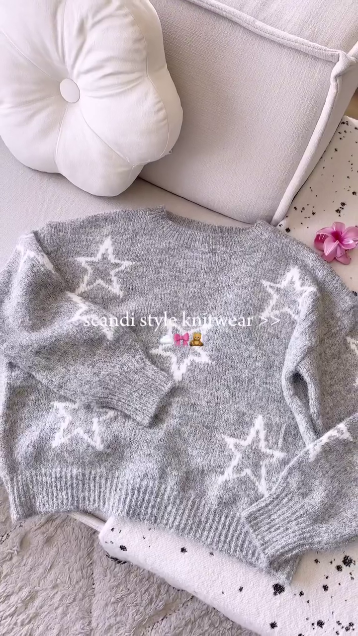 Scandi-Style Knitwear Stack 🧶 Ribbed Cardigans & Striped Sweaters – Pink, Grey, Navy & More - Image 7