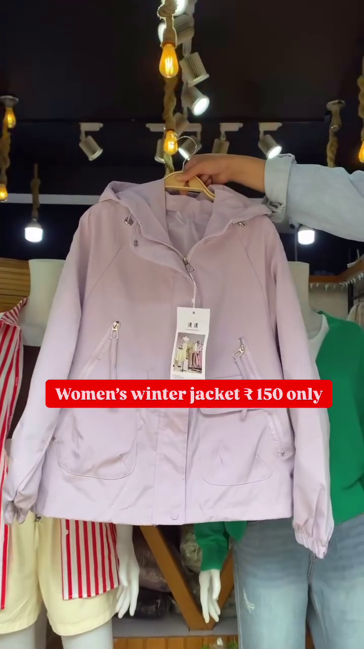 Women's Black Winter Jacket 🖤 Hooded Zip-Up with Pockets – Cozy & Minimal - Image 4