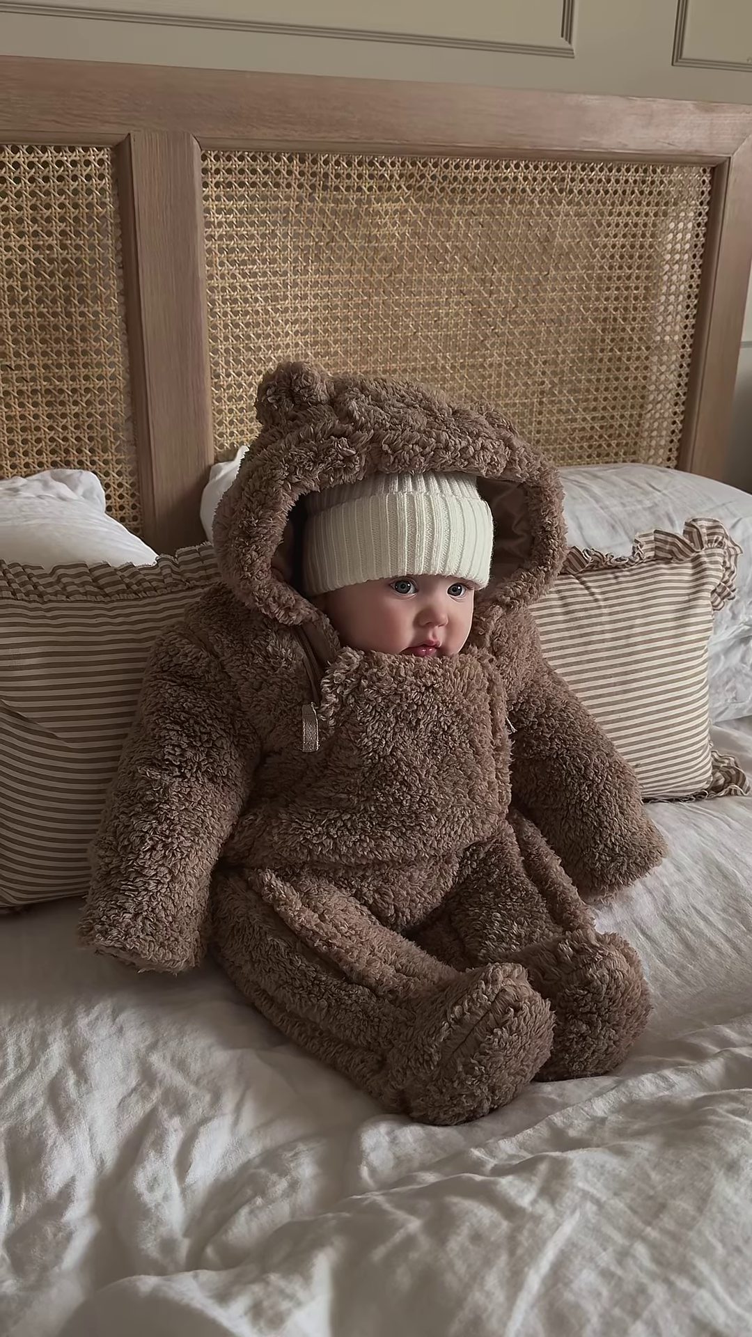 Plush Bear-Hooded Doll Outfit π§Έπ With Furry Texture & Ear Detail β Brown Variant - Image 3