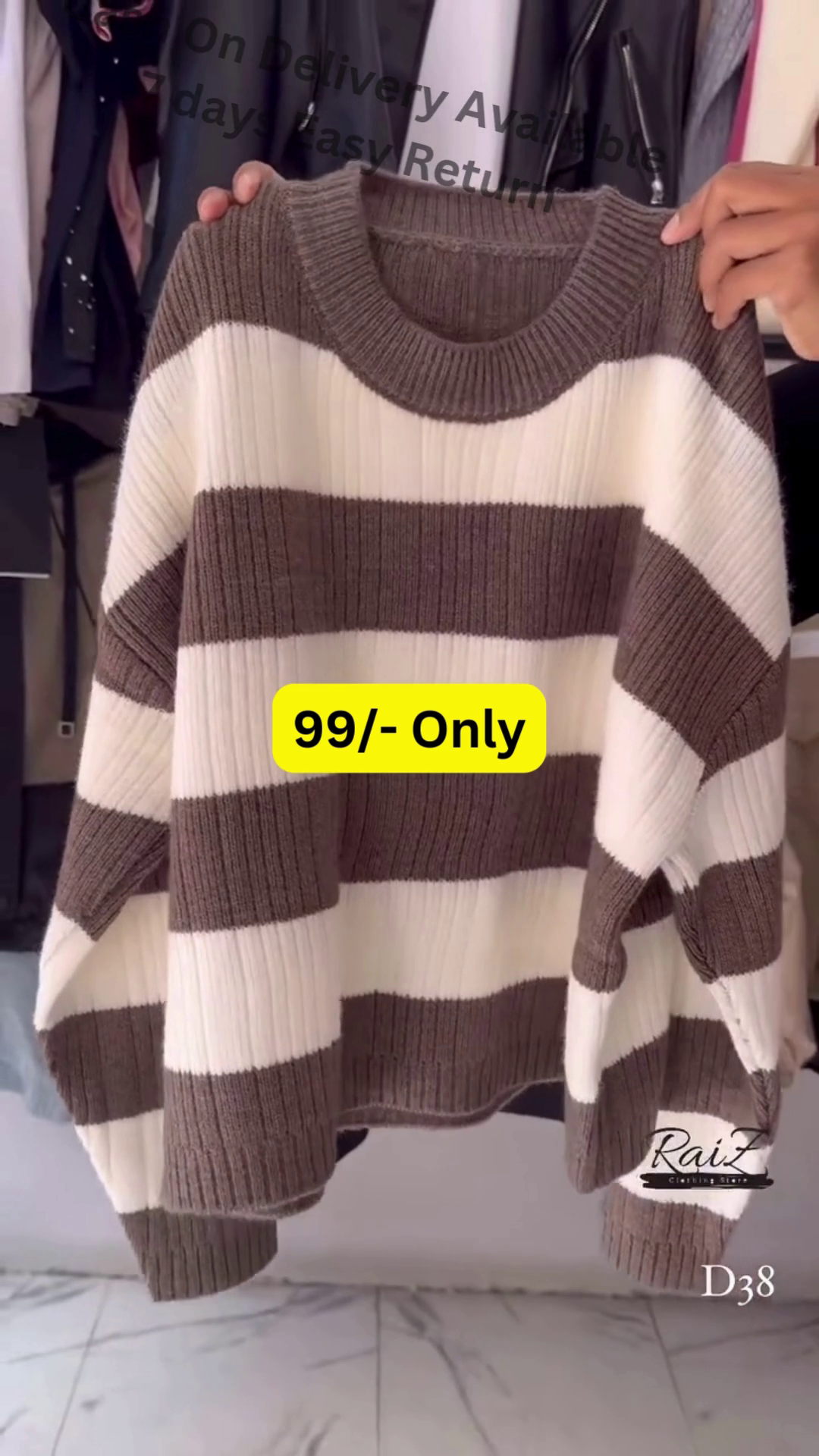 Multi-Color Striped Sweaters π§Άπ§₯ β Soft Knitwear in Brown, Gray, Black, Pink & Yellow Variants - Image 4