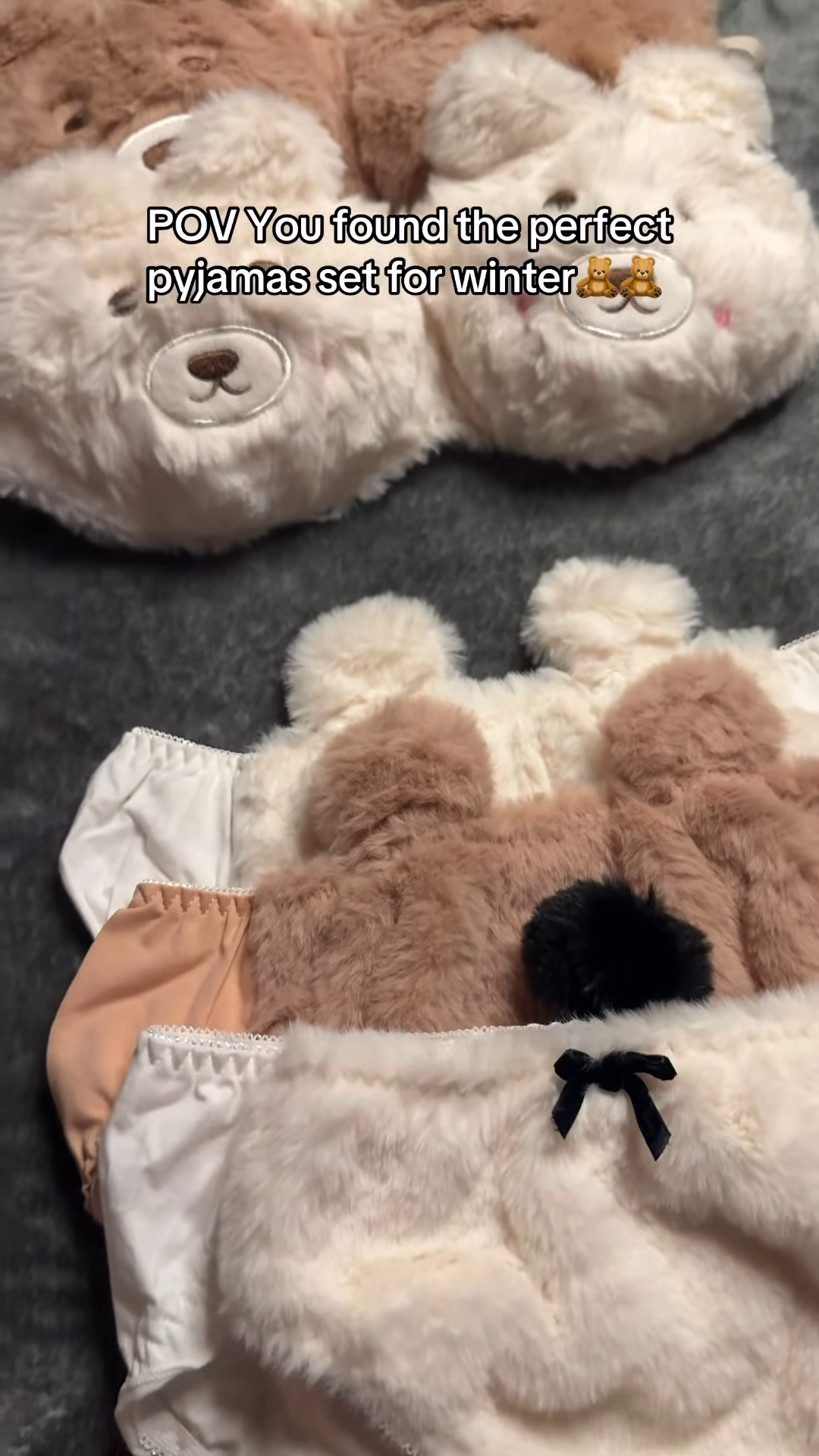 Fluffy Animal-Themed Winter Pajama Sets π»βοΈ β Soft Plush Sleepwear with Bear & Panda Faces - Image 2