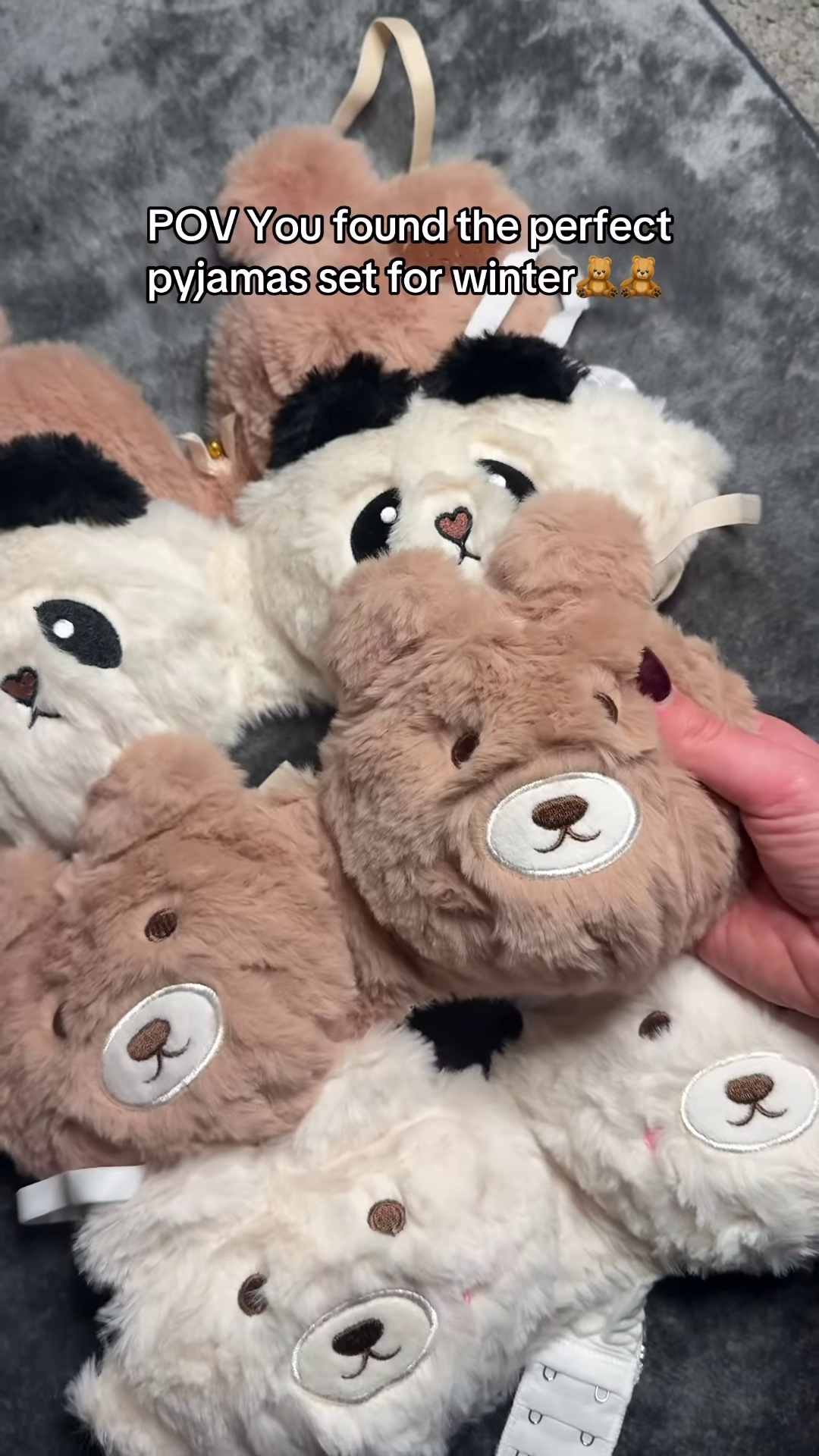 Fluffy Animal-Themed Winter Pajama Sets π»βοΈ β Soft Plush Sleepwear with Bear & Panda Faces