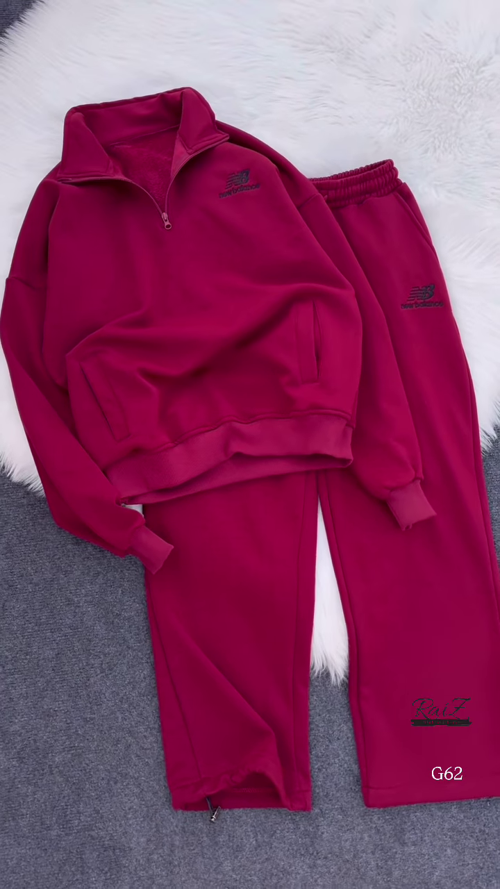 Zip-Up Tracksuit Sets 🧥👖 – Coordinated Sweatshirt & Jogger Combos in Grey, Red & Beige Variants - Image 3