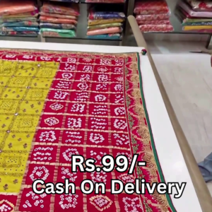 Heritage Crimson & Citrine Bandhani Dupatta