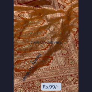 Heritage Gold Zari Saree in Burnished Orange