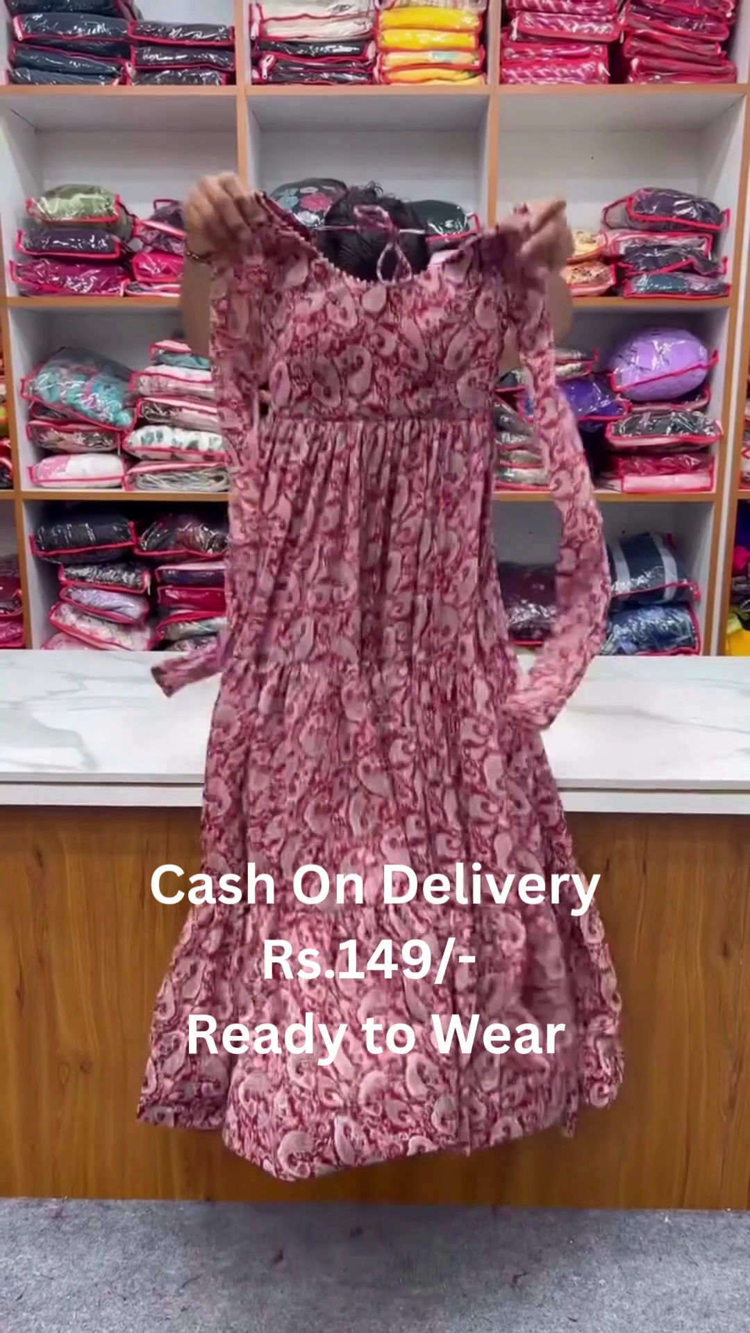 Rosewood Radiance: Printed Georgette Anarkali Gown - Image 2