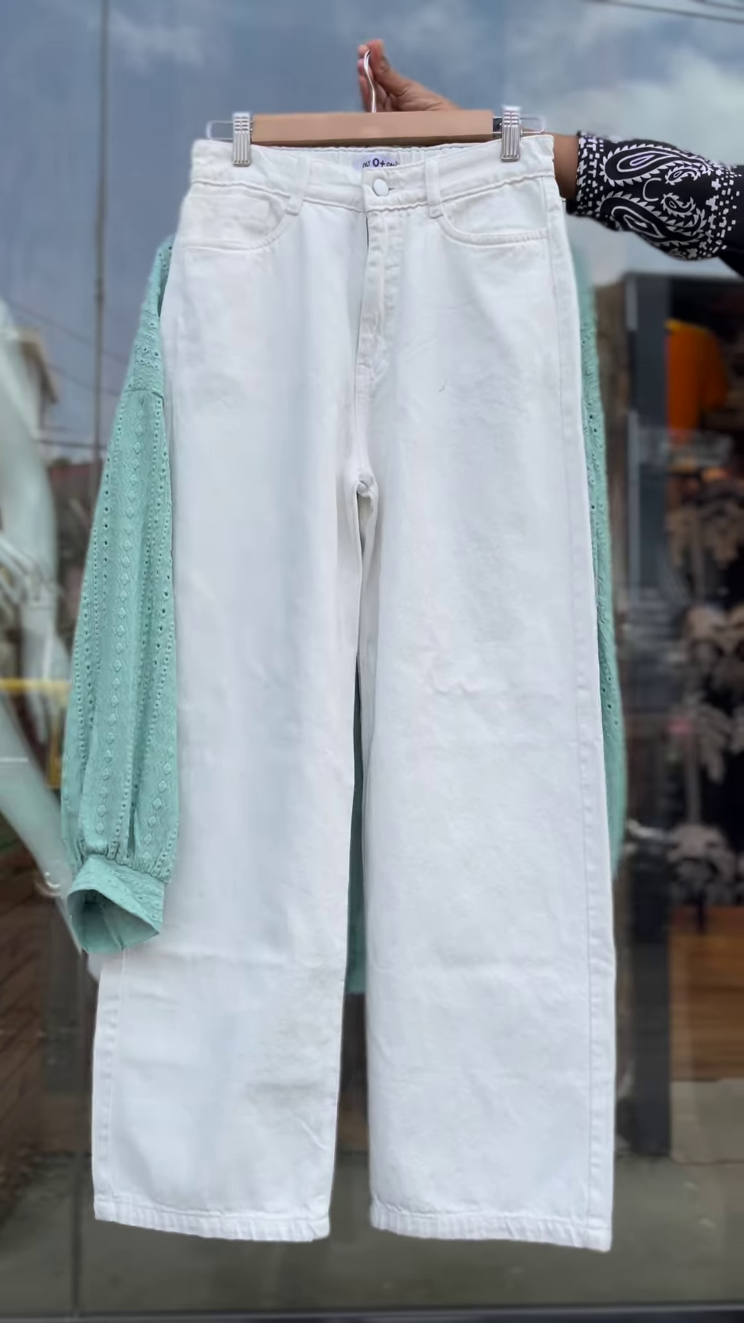 Breathable Eyelet Co-ord Set in Mint Green - Stylish Women's Shirt, Top & Shorts Trio - Image 2