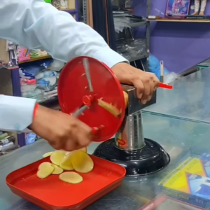 Heavy-Duty Manual Rotary Potato Slicer for Commercial Use