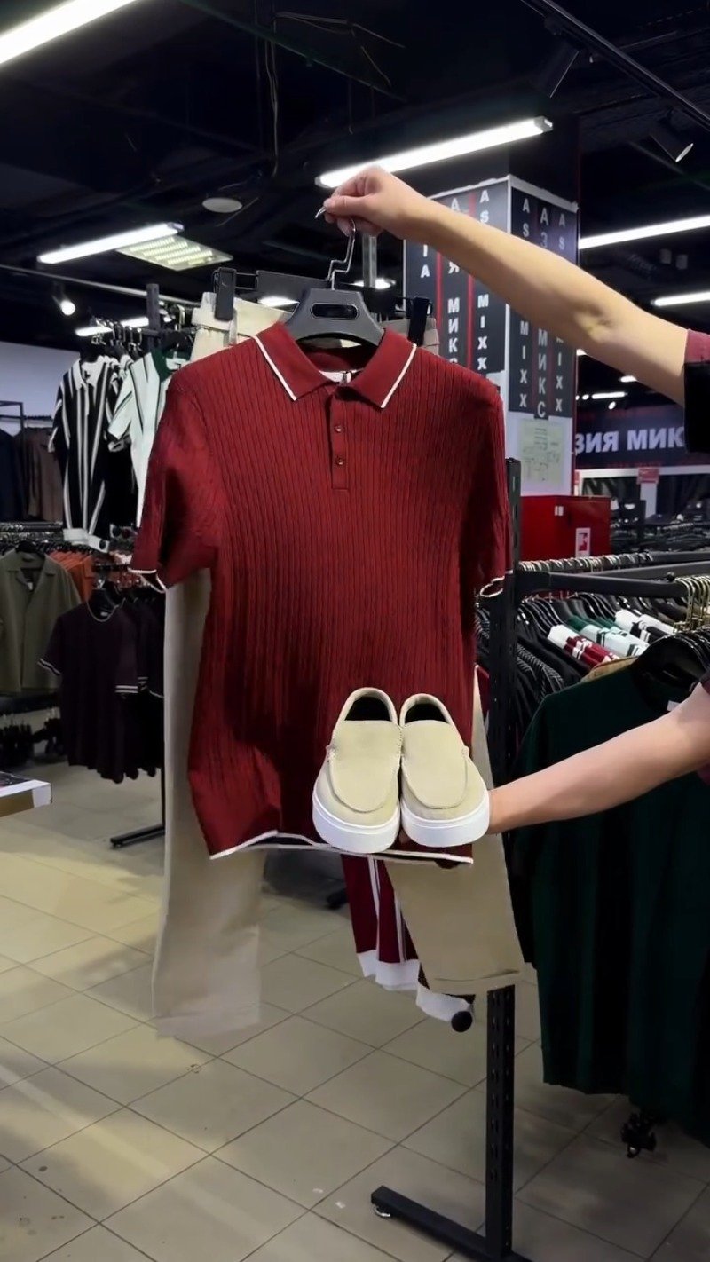Minimalist Textured Knit Polo & Trouser Co-ord Set – Available in Black, White, Burgundy & Sky Blue - Image 3