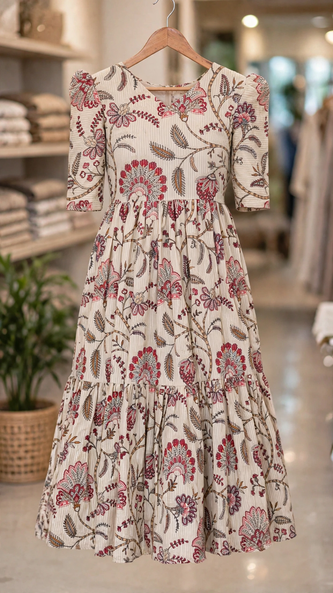 Timeless Floral Pleated Midi Dress – Available in Midnight Navy, Earthy Beige, Mint Green & Soft Coral - Image 3